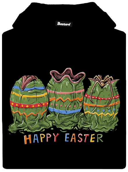 Happy Easter pánska mikina klokanka Black