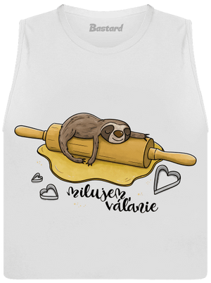 Milujem váľanie dámske tielko voľné White