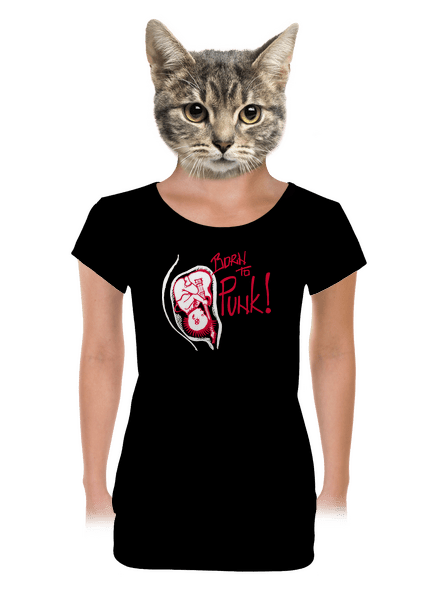 Born to punk dámske tričko s lemom Black