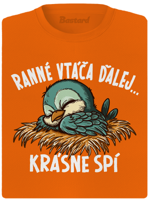 Ranné vtáča spí dámske športové tričko Neon Orange