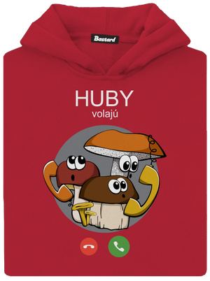 Huby volajú detská mikina klokanka Fire Red