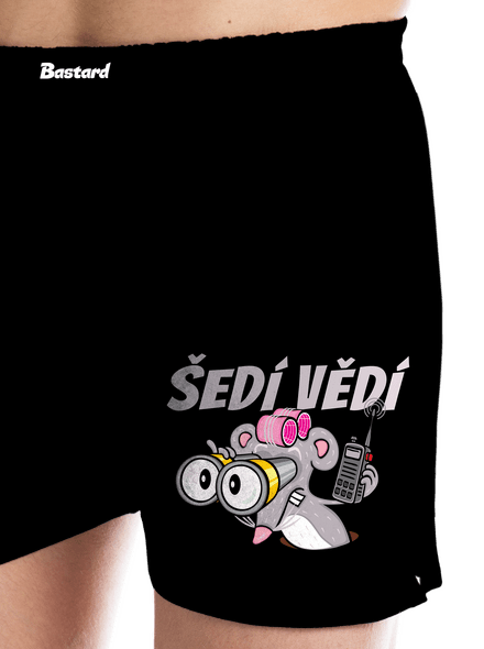 Šedí vedia - myš pánske trenky Black
