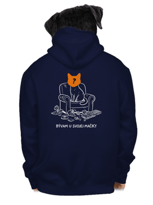Bývam u svojej mačky pánska mikina na zips Navy