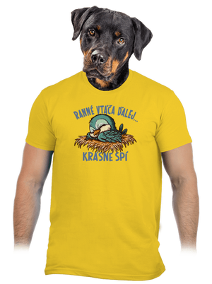 Ranné vtáča spí pánske tričko Gold