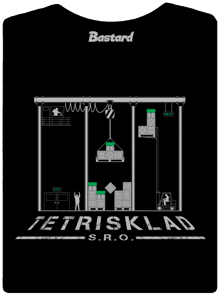Tetrisklad dámske tričko s lemom Black