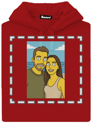 Simpsonovi z vlastnej fotky dámska mikina klokanka Red Mal