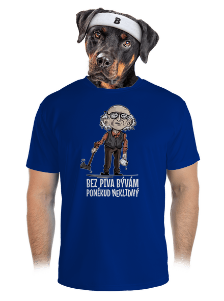 Neklidný bez piva pánske športové tričko Royal Blue Mal