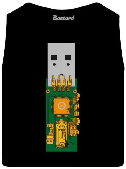 USB city pánske tielko Black