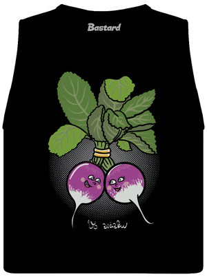 Reďkovky vo zväzku dámske tielko voľné Black