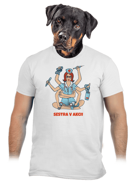 Sestra v akcii pánske tričko White