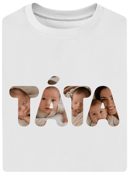 Nápis ocko z vlastných fotiek unisex tričko oversized White