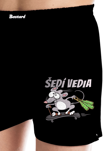 Šedí vedia - myšiak pánske trenky Black
