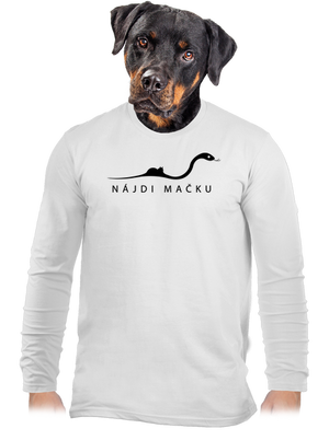 Nájdi mačku pánske dlhý rukáv White