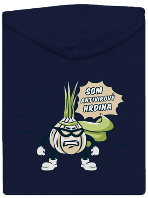 Antivirový hrdina pánska mikina na zips Navy