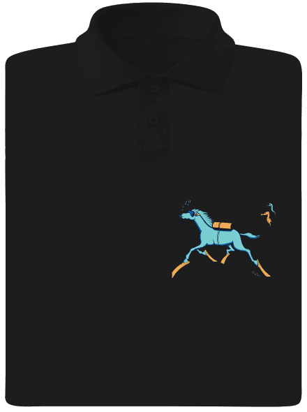 Morský koník pánska polokošeľa Black