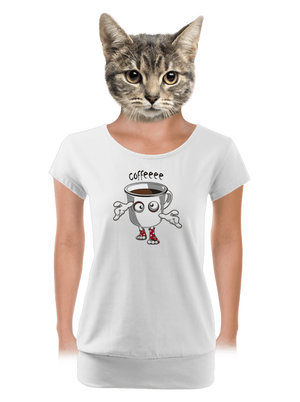 Zombie kafe dámske tričko s lemom White