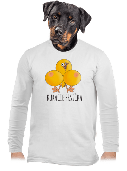 Kuracie prsíčka pánske dlhý rukáv White