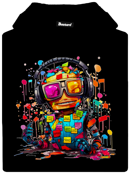 Workaholic robot pánska mikina klokanka Black