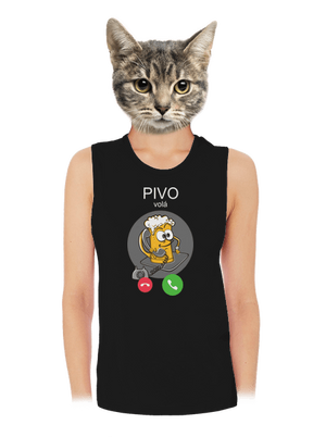 Pívo volá dámske tielko voľné Black