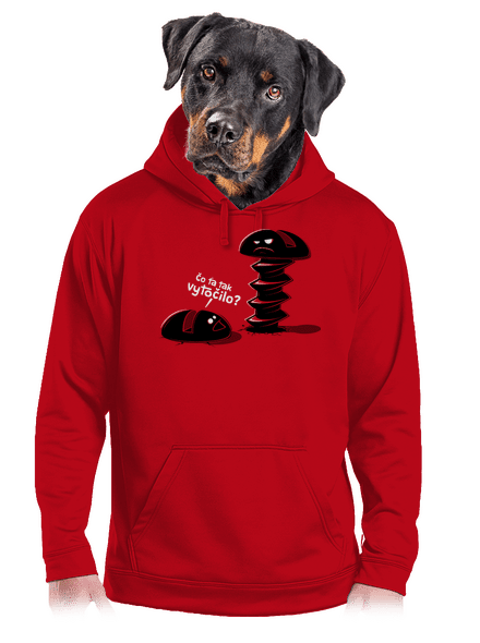 Vytočený pánska mikina klokanka Red