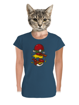 Pokémon burger dámske tričko prémium Petrol Blue