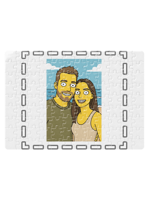 Simpsonovi z vlastnej fotky puzzle White
