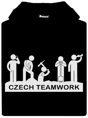 Czech Teamwork pánska mikina klokanka Black