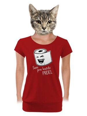 Prdel dámske tričko s lemom Red Mal
