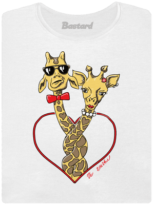 Žirafy vo zväzku dámske tričko s lemom White