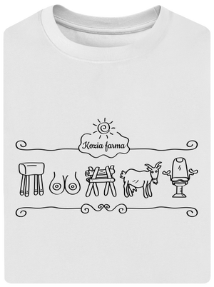 Kozia farma unisex tričko oversized White