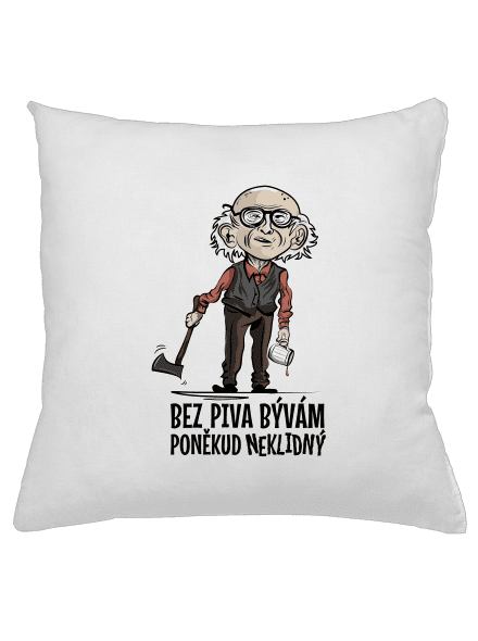 Neklidný bez piva vankúš White