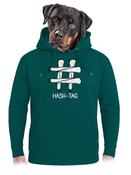 Hash tag unisex mikina premium Emerald Green