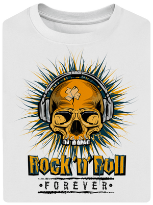 Rock'n'Roll forever unisex tričko oversized White