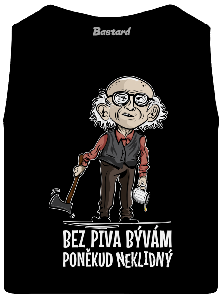 Neklidný bez piva pánske tielko Black