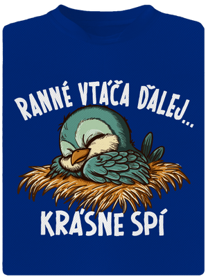 Ranné vtáča spí pánske športové tričko Royal Blue Mal