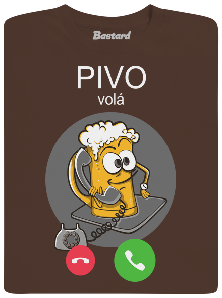 Pívo volá pánske tričko Brown