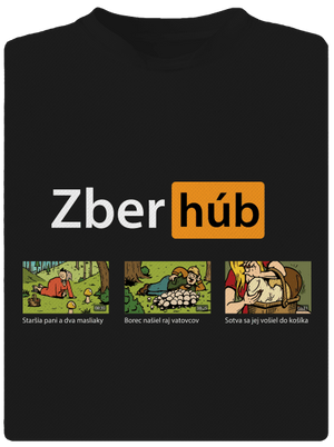 Zber húb pánske športové tričko Black