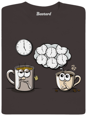 Čaj o piatej, káva stále pánske dlhý rukáv Bear Brown