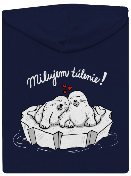 Milujem túlenie pánska mikina na zips Navy