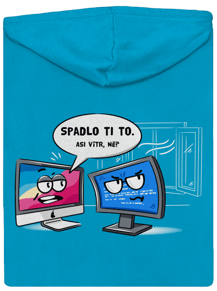 Mac vs. Windows dámska mikina na zips Blue Atol