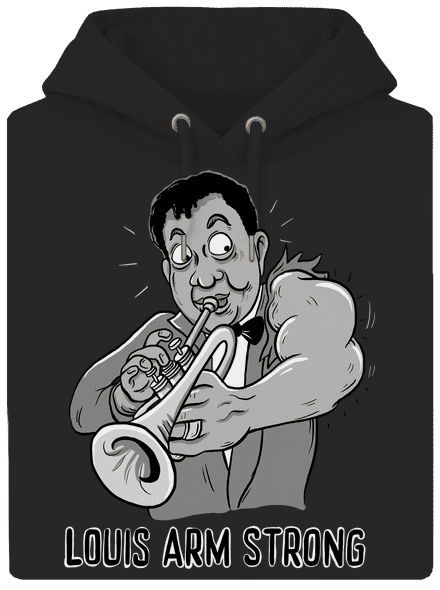 Louis Armstrong unisex mikina premium Dark Black