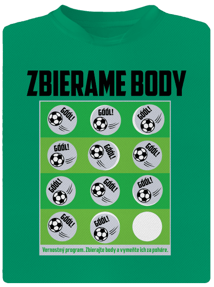 Zbierame body - futbal pánske športové tričko Kelly Green Mal