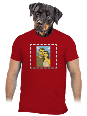 Simpsonovi z vlastnej fotky pánske tričko Red