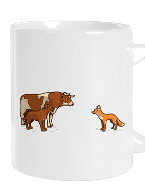 Vůl, pes a vulpes veľký hrnček White