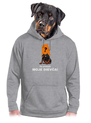 Tu strážim ja pánska mikina klokanka Light Melange