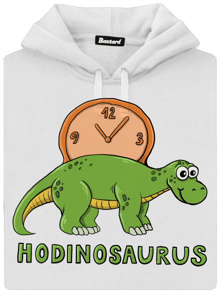 Hodinosaurus dámska mikina klokanka White
