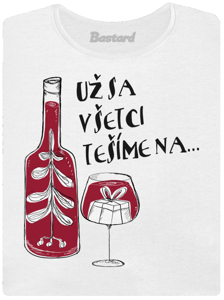 Vianoce vo víne dámske tričko s lemom White