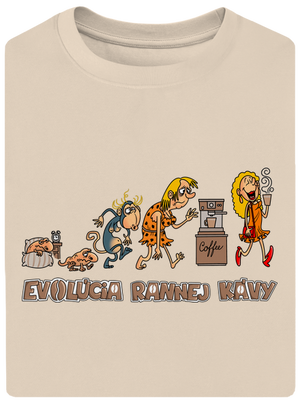 Evolúcia rannej kávy unisex tričko oversized Almond