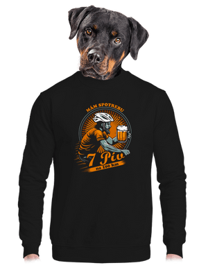 Spotreba 7 na 100 unisex mikina bez kapucne Black