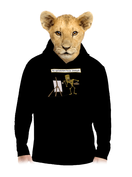 AI generated image detská mikina klokanka Black